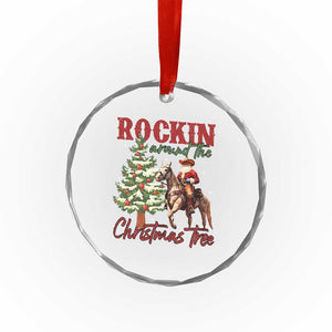 Western Crystal Glass Ornament Vintage 90s Cowboy Santa Claus Xmas Tree TS10 Print Your Wear