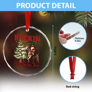 Western Crystal Glass Ornament Vintage 90s Cowboy Santa Claus Xmas Tree TS10 Print Your Wear