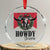 Western Xmas Crystal Glass Ornament Howdy Christmas Cow Skull Xmas Wreath TS11 Transparent Glass 3'' Circle Print Your Wear