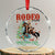 Western Xmas Crystal Glass Ornament Rodeo Around The Christmas Tree Cowgirl TS11 Transparent Glass 3'' Circle Print Your Wear