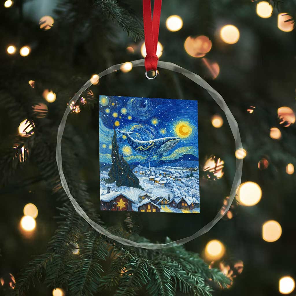 Whale Christmas Crystal Glass Ornament Stary Night Van Gogh Christmas TS14 Print Your Wear