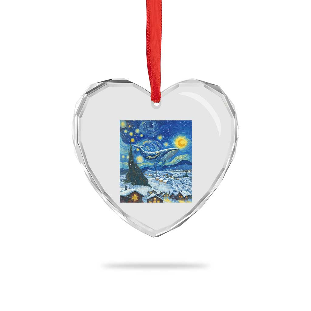 Whale Christmas Heart Crystal Glass Ornament Stary Night Van Gogh Christmas TS14 Print Your Wear