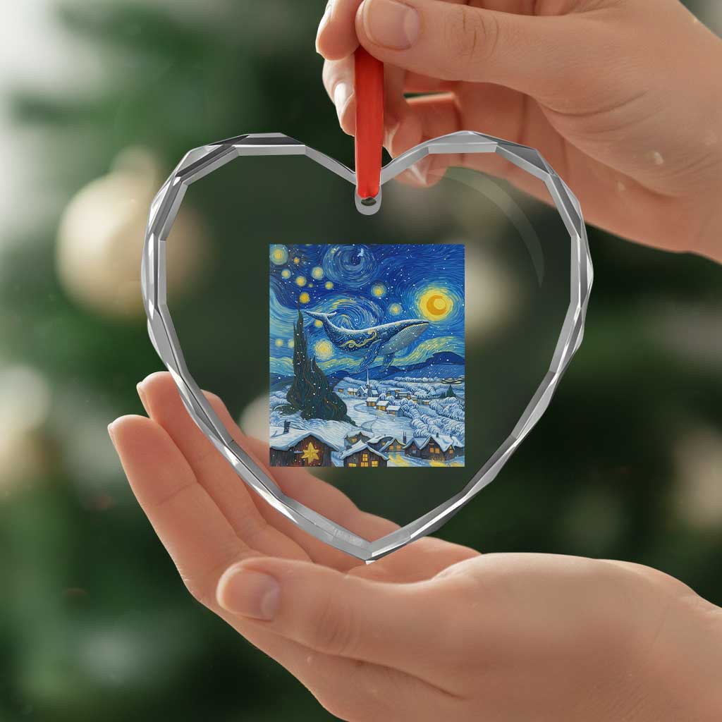 Whale Christmas Heart Crystal Glass Ornament Stary Night Van Gogh Christmas TS14 Print Your Wear