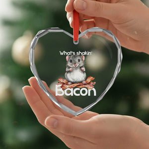 What is Shakin Bacon Funny Mouse Heart Crystal Glass Ornament Pun Animal Humor TS02 Print Your Wear