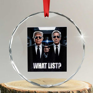What List Dark Political Humor Crystal Glass Ornament Funny Political Conspiracy Parody TS02 Transparent Glass 3'' Circle Print Your Wear