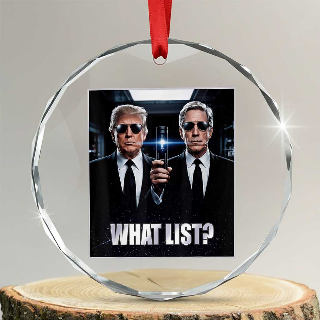 What List Dark Political Humor Crystal Glass Ornament Funny Political Conspiracy Parody TS02 Transparent Glass 3'' Circle Print Your Wear