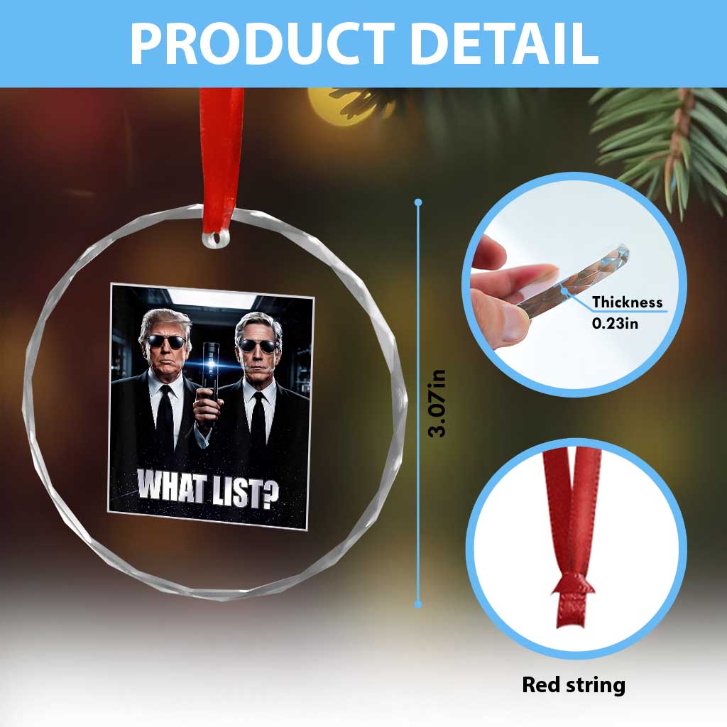 What List Dark Political Humor Crystal Glass Ornament Funny Political Conspiracy Parody TS02 Print Your Wear