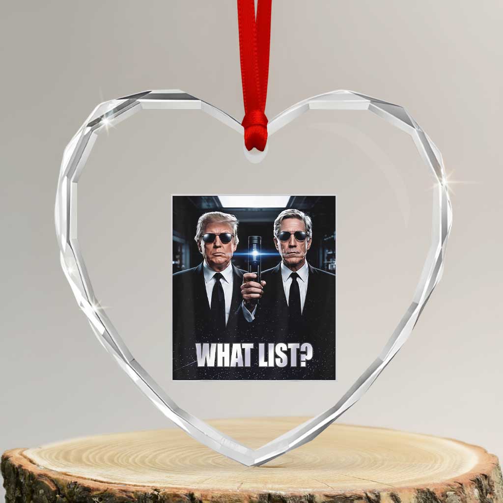 What List Dark Political Humor Heart Crystal Glass Ornament Funny Political Conspiracy Parody TS02 Transparent Glass 3'' Heart Print Your Wear