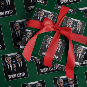 What List Dark Political Humor Wrapping Paper Roll Funny Political Conspiracy Parody TS02 Green Print Your Wear