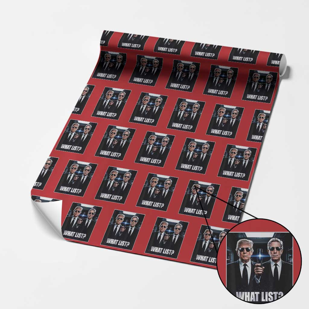 What List Dark Political Humor Wrapping Paper Roll Funny Political Conspiracy Parody TS02 Red Print Your Wear