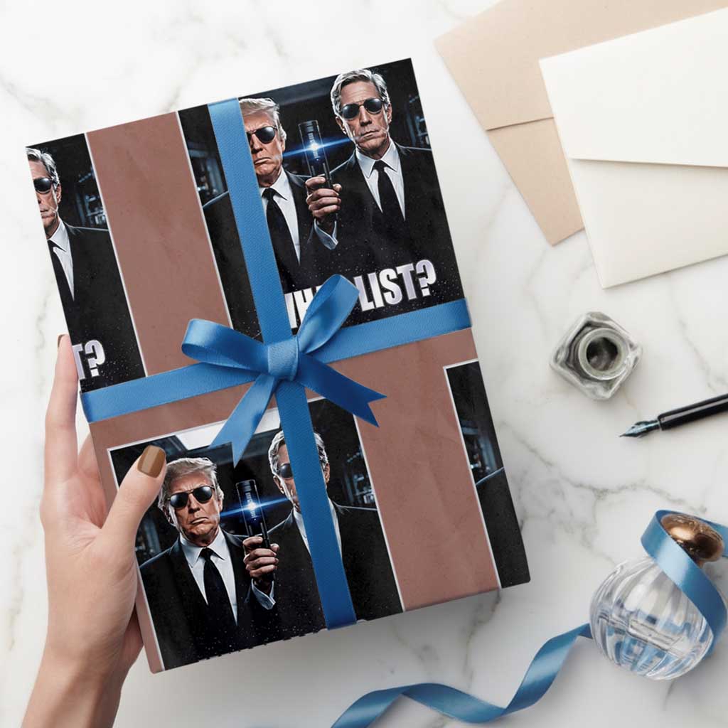 What List Dark Political Humor Wrapping Paper Roll Funny Political Conspiracy Parody TS02 Mocha Print Your Wear