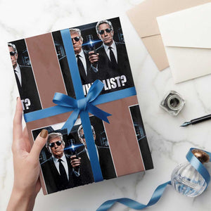 What List Dark Political Humor Wrapping Paper Roll Funny Political Conspiracy Parody TS02 Mocha Print Your Wear
