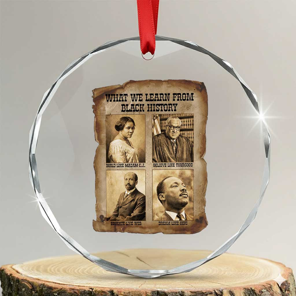 What We Learn From Black History Crystal Glass Ornament Iconic African American Figures TS12 Transparent Glass 3'' Circle Print Your Wear