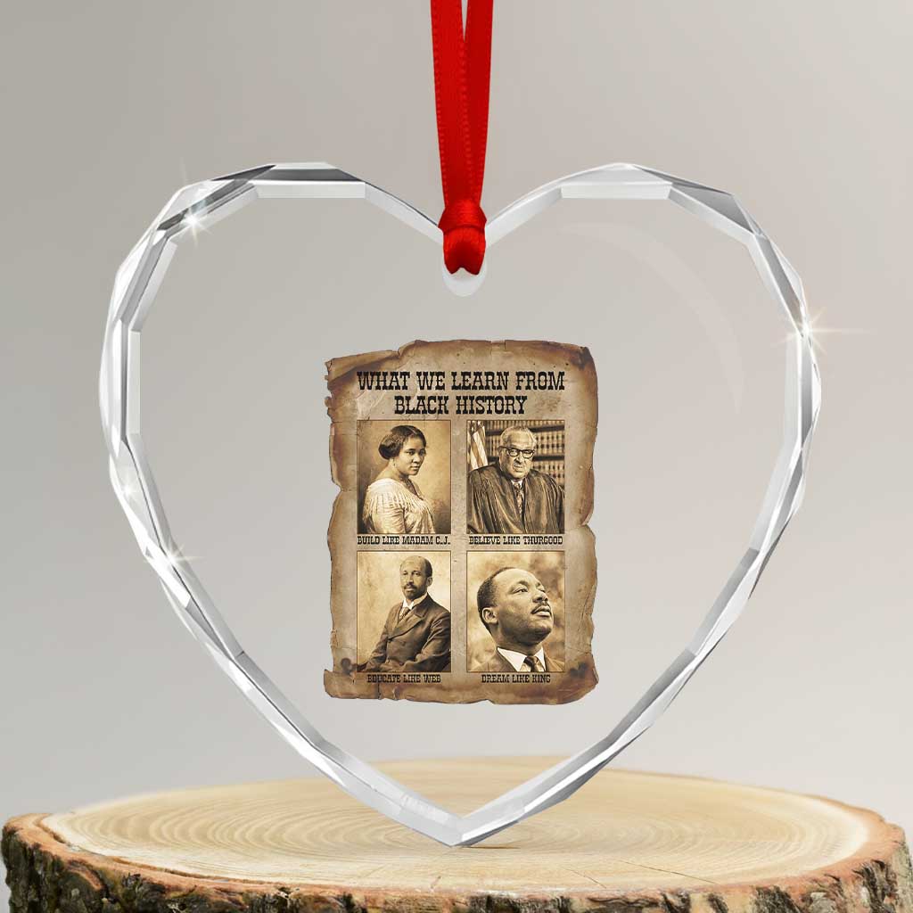 What We Learn From Black History Heart Crystal Glass Ornament Iconic African American Figures TS12 Transparent Glass 3'' Heart Print Your Wear