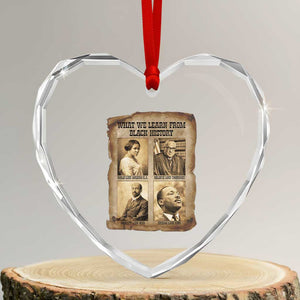 What We Learn From Black History Heart Crystal Glass Ornament Iconic African American Figures TS12 Transparent Glass 3'' Heart Print Your Wear