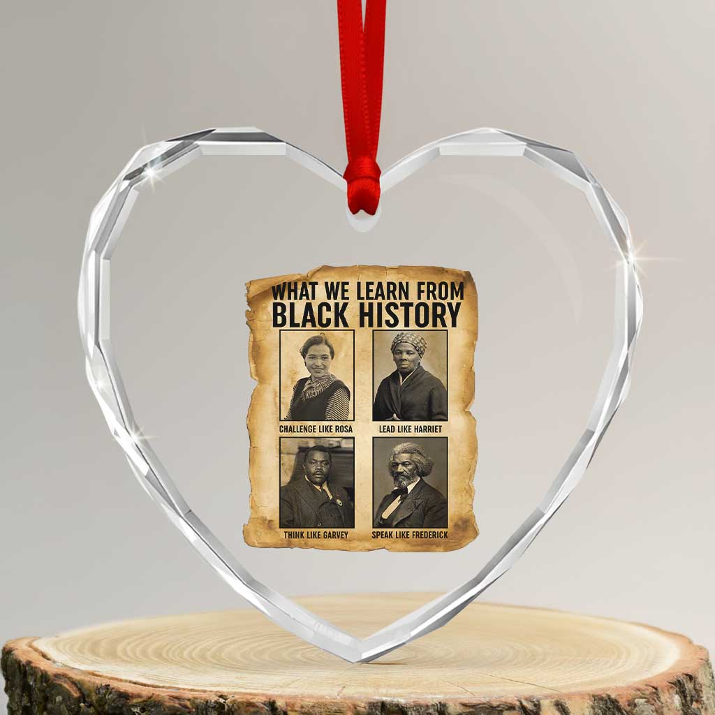 What We Learn From Black History Heart Crystal Glass Ornament Vintage African American Leaders TS12 Transparent Glass 3'' Heart Print Your Wear