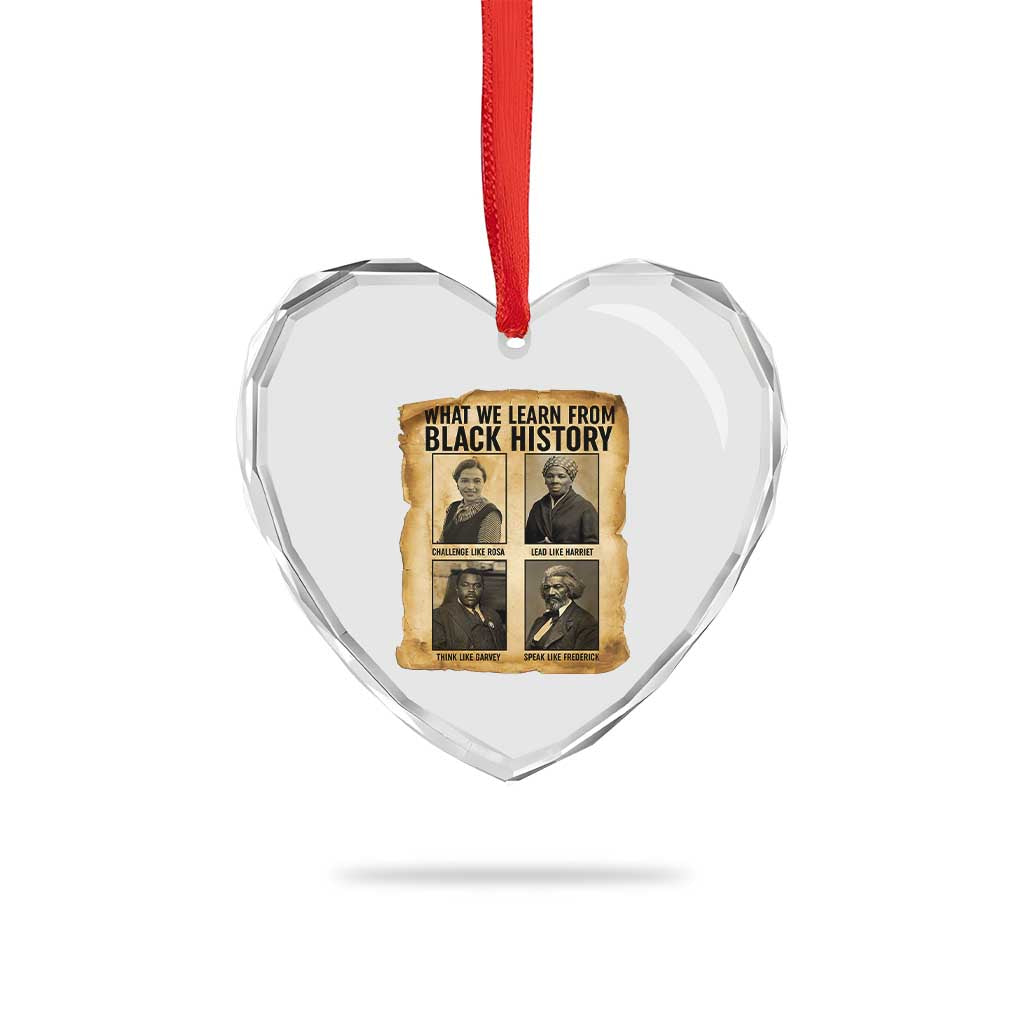 What We Learn From Black History Heart Crystal Glass Ornament Vintage African American Leaders TS12 Print Your Wear