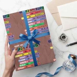 What We Learn From Black History Wrapping Paper Roll Celebration African American Roots Pride TS02 Mocha Print Your Wear