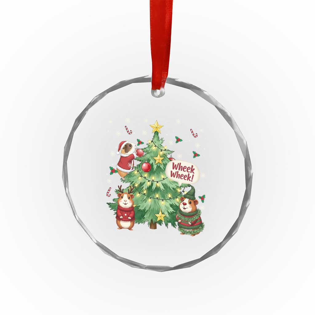 Wheek Wheek Guinea Pig Christmas Outfit Crystal Glass Ornament Cavy Lover Gift TS12 Print Your Wear