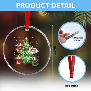 Wheek Wheek Guinea Pig Christmas Outfit Crystal Glass Ornament Cavy Lover Gift TS12 Print Your Wear