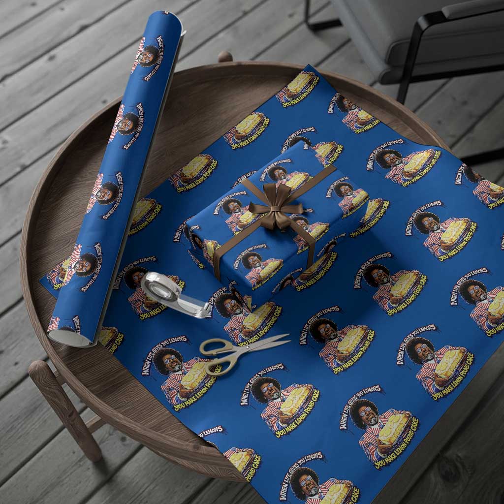 When Life Gives You Lemons Make Lemon Pound Cake Funny Meme Wrapping Paper Roll Viral Hip Hop Humor Parody for Rap Fans TS02 Blue Print Your Wear