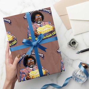 When Life Gives You Lemons Make Lemon Pound Cake Funny Meme Wrapping Paper Roll Viral Hip Hop Humor Parody for Rap Fans TS02 Mocha Print Your Wear