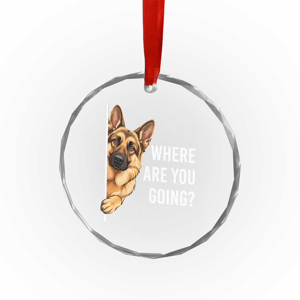 Where are You Going Funny German Shepherd Dog Crystal Glass Ornament TS11 Print Your Wear