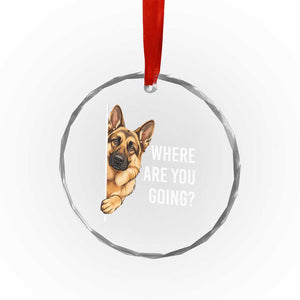 Where are You Going Funny German Shepherd Dog Crystal Glass Ornament TS11 Print Your Wear