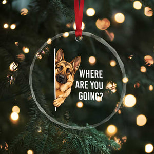Where are You Going Funny German Shepherd Dog Crystal Glass Ornament TS11 Print Your Wear