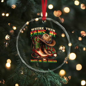 Where Them Fans At Boots On The Ground Crystal Glass Ornament Black Cowgirl Western Pride TS10 Print Your Wear