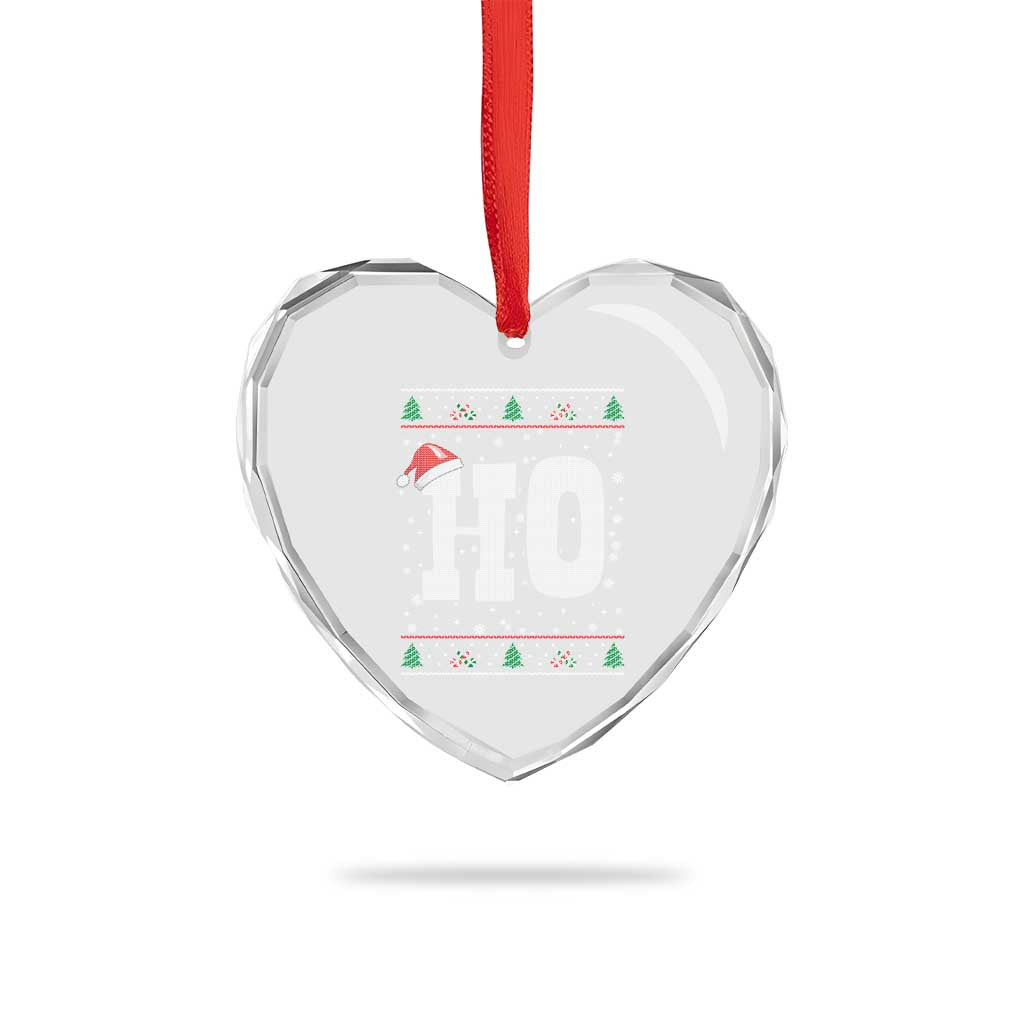 Where's My Ho At Matching Ugly Christmas Heart Crystal Glass Ornament Ho Funny Couples TS10 Print Your Wear