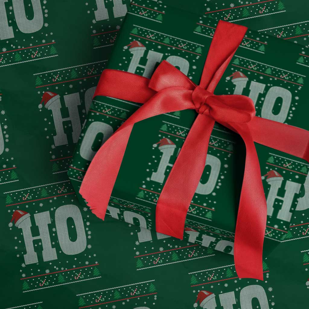 Where's My Ho At Matching Ugly Christmas Wrapping Paper Roll Ho Funny Couples TS10 Green Print Your Wear