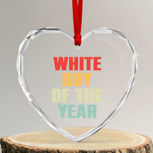 White Boy Of The Year Heart Crystal Glass Ornament Funny Statement TS14 Transparent Glass 3'' Heart Print Your Wear