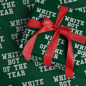 White Boy Of The Year Wrapping Paper Roll Funny Gift For Him TS10 Green Print Your Wear