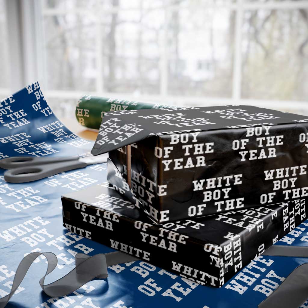 White Boy Of The Year Wrapping Paper Roll Funny Gift For Him TS10 Black Print Your Wear
