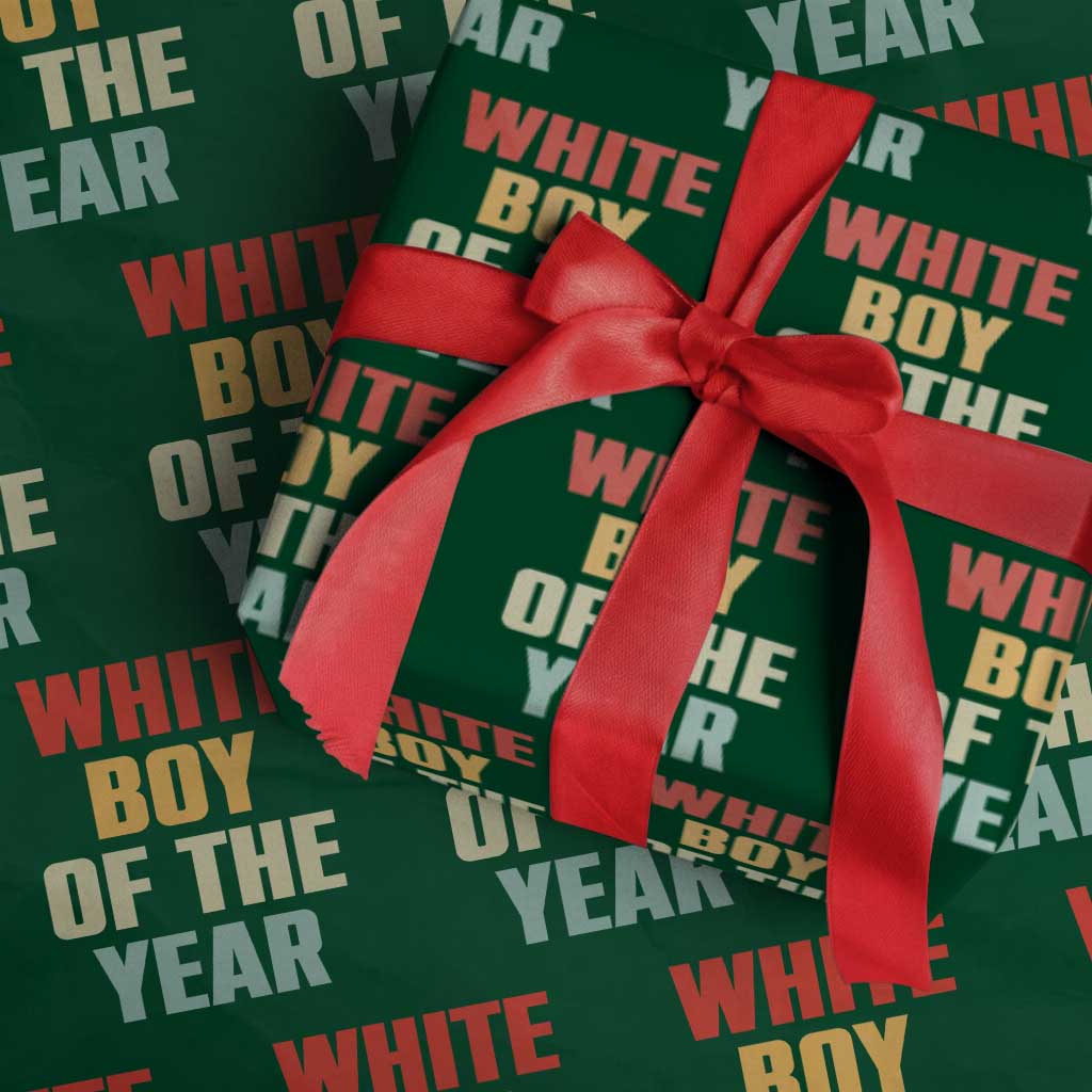 White Boy Of The Year Wrapping Paper Roll Funny Statement TS14 Green Print Your Wear