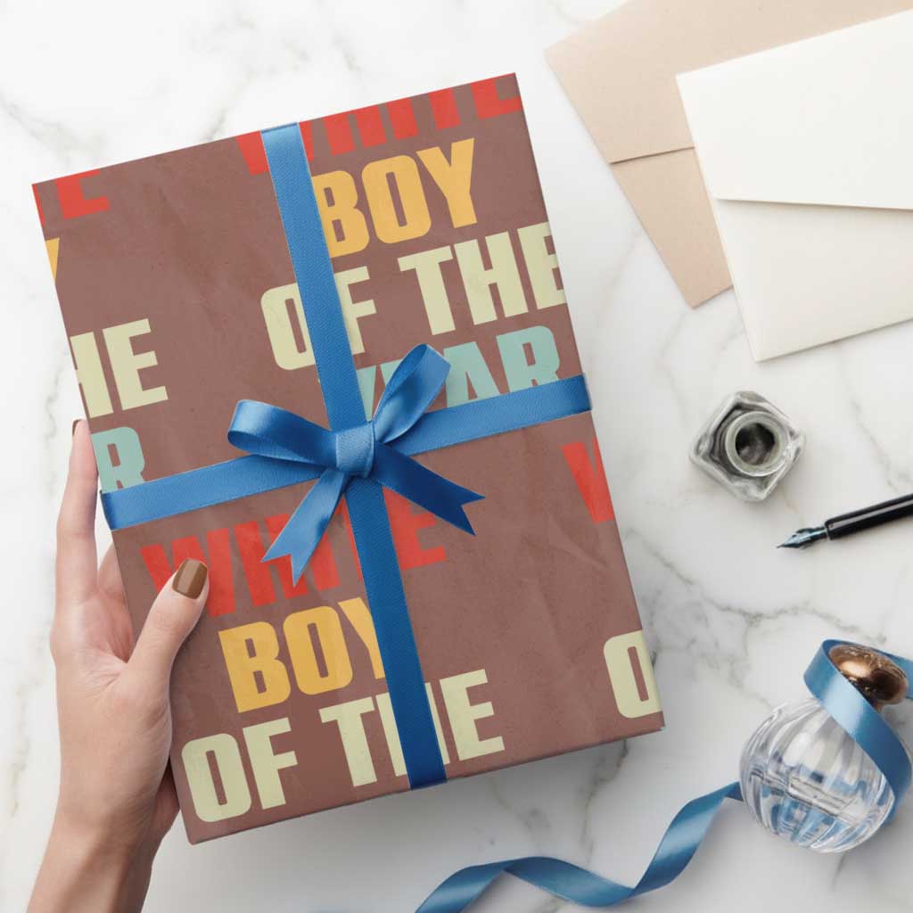 White Boy Of The Year Wrapping Paper Roll Funny Statement TS14 Mocha Print Your Wear