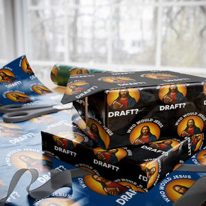 Who Would Jesus Draft Wrapping Paper Roll Christian Football Lover TS12 Black Print Your Wear