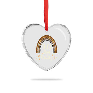 Wild About Reading Heart Crystal Glass Ornament Teacher Student Back to School Retro Rainbow TS02 Print Your Wear