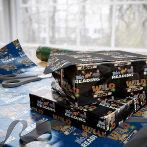 Wild About Reading Wrapping Paper Roll Cute Animal Book Lover Kids Teachers TS10 Black Print Your Wear