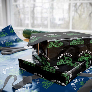 Wild About Reading Wrapping Paper Roll Cute Safari Animal Reading Shirt Preschool Kindergarten TS10 Black Print Your Wear