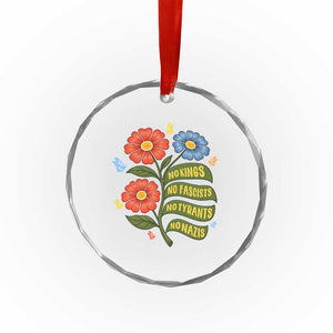 Wildflower Protest Freedom Gift Crystal Glass Ornament No Kings No Fascists No Tyrants TS12 Print Your Wear