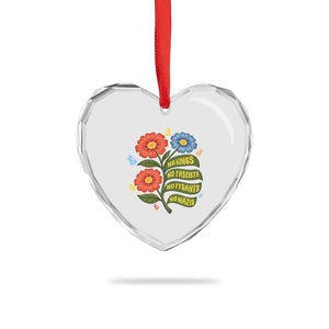 Wildflower Protest Freedom Gift Heart Crystal Glass Ornament No Kings No Fascists No Tyrants TS12 Print Your Wear