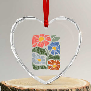 Wildflower Protest Heart Crystal Glass Ornament We The People Serve No Kings TS12 Transparent Glass 3'' Heart Print Your Wear
