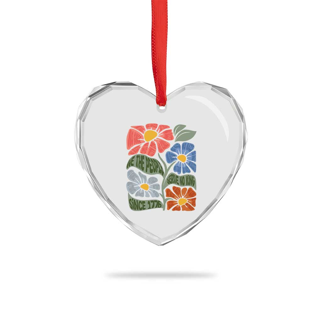 Wildflower Protest Heart Crystal Glass Ornament We The People Serve No Kings TS12 Print Your Wear