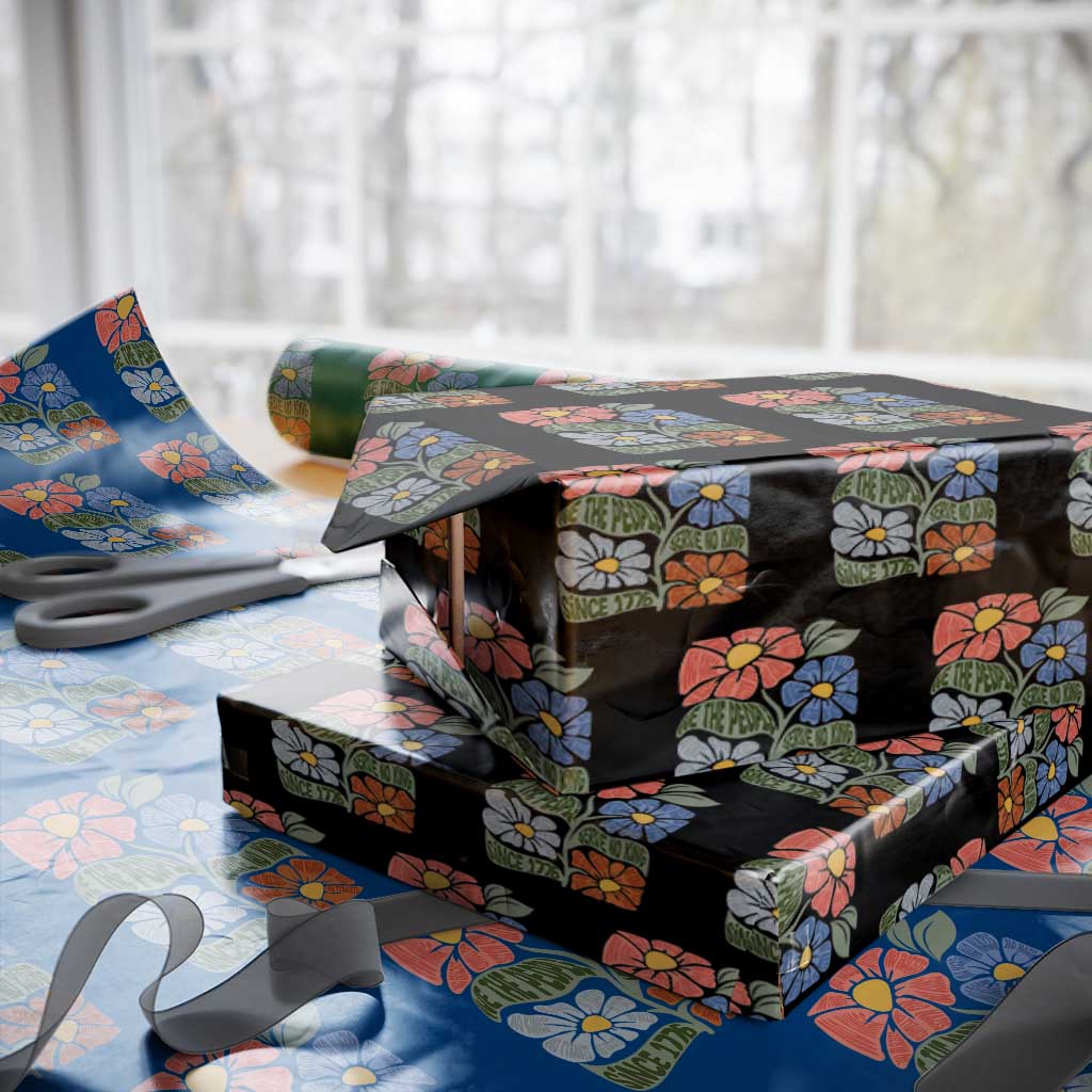 Wildflower Protest Wrapping Paper Roll We The People Serve No Kings TS12 Black Print Your Wear