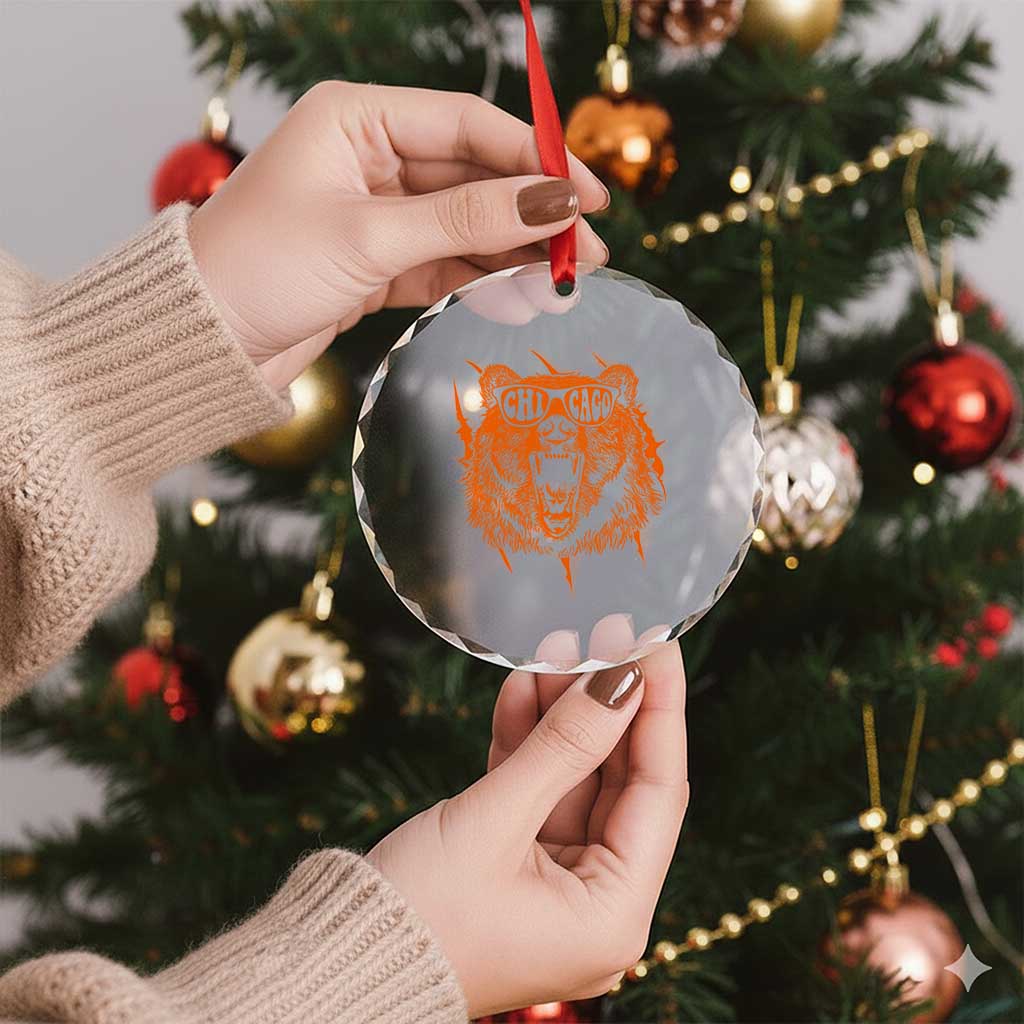 Wildlife Grizzly Bear Chicago Lover Crystal Glass Ornament TS11 Print Your Wear