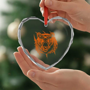 Wildlife Grizzly Bear Chicago Lover Heart Crystal Glass Ornament TS11 Print Your Wear