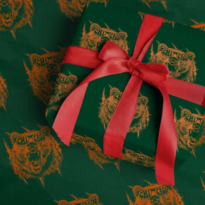 Wildlife Grizzly Bear Chicago Lover Wrapping Paper Roll TS11 Green Print Your Wear