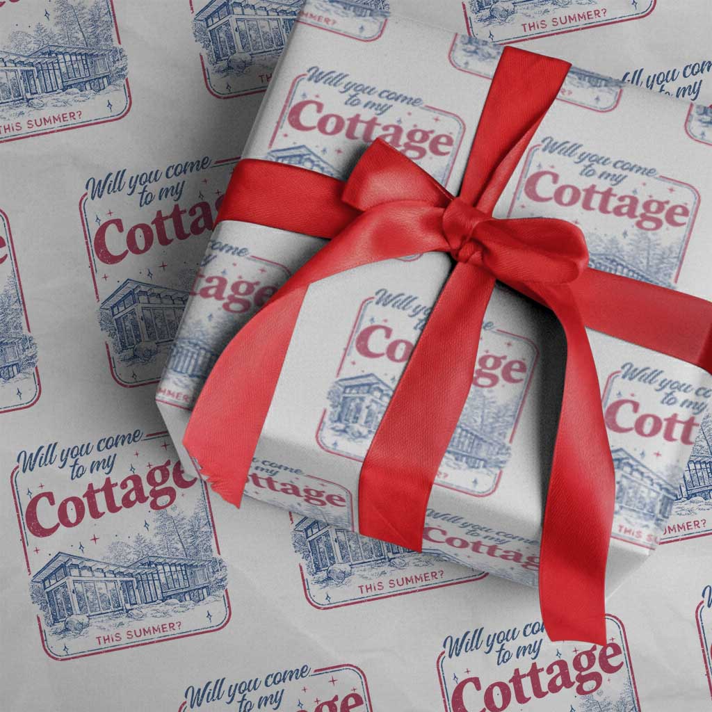 Will You Come To My Cottage This Summer Wrapping Paper Roll LGBT Romance Hockey Fan TS10 White Print Your Wear